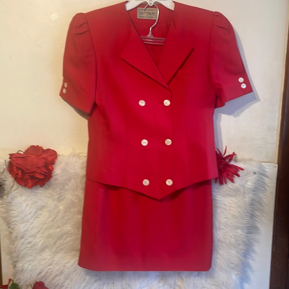 SUITSME 2Pcs Skirt Suit